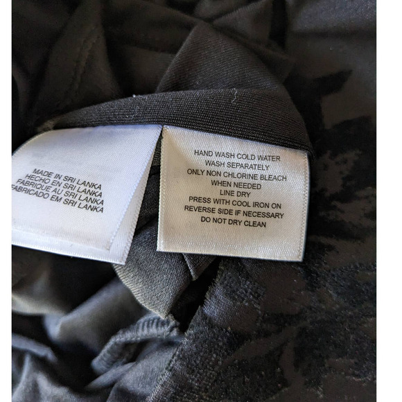 Black Label by Evan Picone 4 Dress Black Floral Velvet Detail NWT - Picture 7 of 7